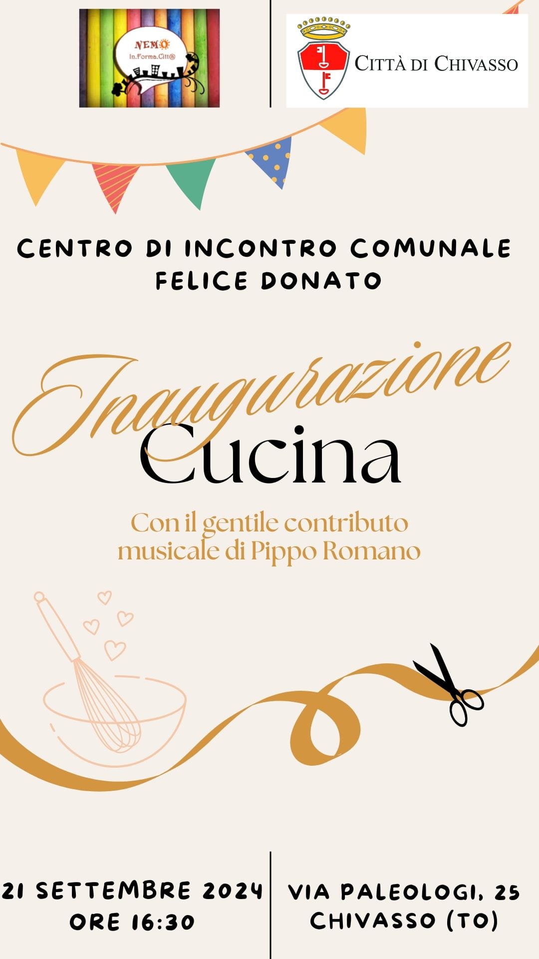 Inaugurazione della cucina del Centro di incontro comunale 