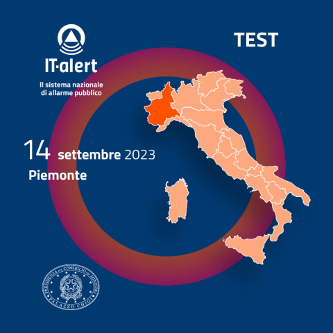 Il prossimo 14 settembre il Piemonte sperimenta IT-Alert